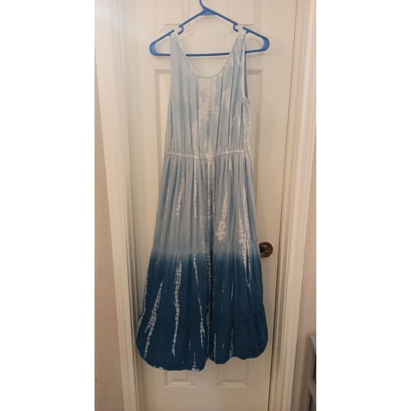 Women's Kaktus Ombre Blue/White Drop Waist Maxi Tank Dress Size Medium - Picture 1 of 8